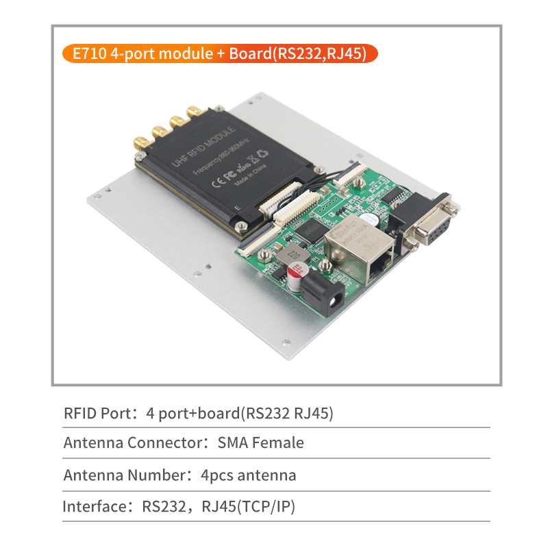 FM-E704 4-port RFID module RJ45 RS232 Kit