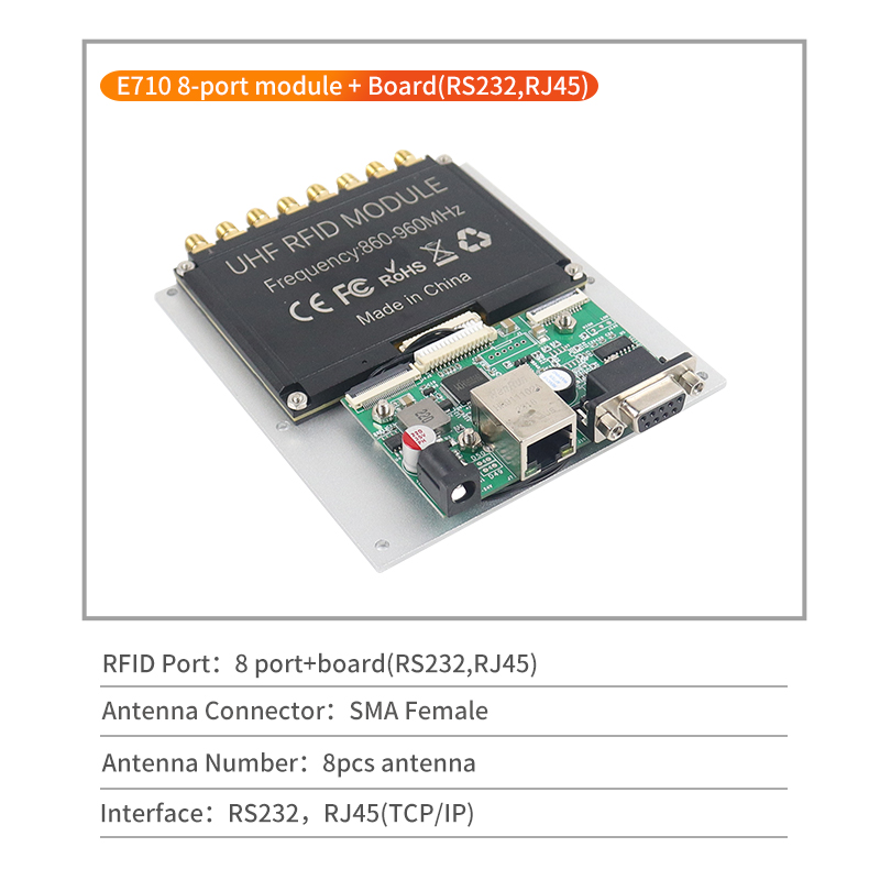 FM-E708 8-port RFID module RJ45 RS232 Kit